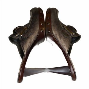 Stuart Weitzman metallic studded clogs